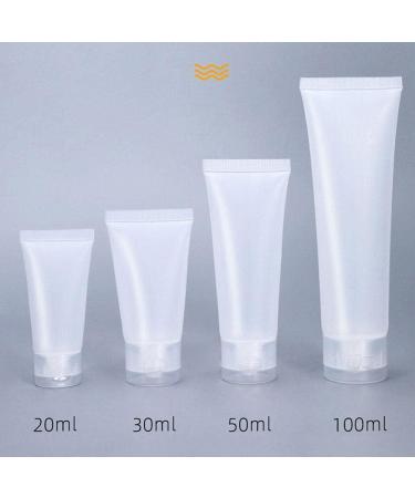 Buy 30 Transparent Refillable Plastic Tubes with Hinged Lid - Ideal for Cosmetic Samples Body Cream Shampoo Lotion & Shower Gel - 50ml - Buy Online on GoSupps.com
