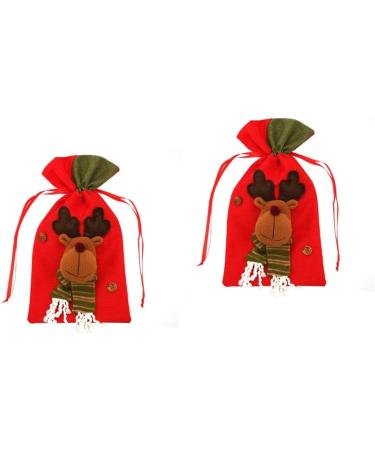 Abaodam Chocolate 2pcs Burlap Bags Christmas Drawstring Candy Bag Bags Christmas Jute Child Large Sachet - Buy Online on GoSupps.com