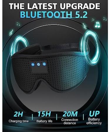 MOXTOYU Bluetooth Sleep Mask Headphones | 3D Contoured | Great for Travel/Nap/Night Relaxation | Black - Buy Online on GoSupps.com
