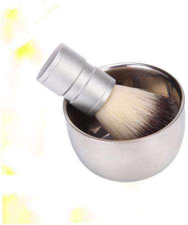 Frcolor 3-Set Travel Shaving Brush for Men | Stainless Steel Shaving Bowl & Beard Brush | Men's Grooming Essentials 9.3x5cm - Buy Online on GoSupps.com