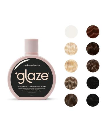 Glaze Super Color Conditioning Gloss 6.4fl.oz (2-3 Hair Treatments) Award Winning Hair Gloss Treatment & Semi-Permanent Hair Dye. No mix  no mess hair mask colorant - guaranteed results in 10 minutes Luminous Liquorice