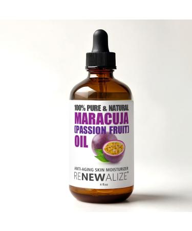 Maracuja (Passion Fruit) Seed Facial Oil Skin Moisturizer for Face | Cold Pressed and Unrefined | For All Skin Types | Large 4 fl oz bottle