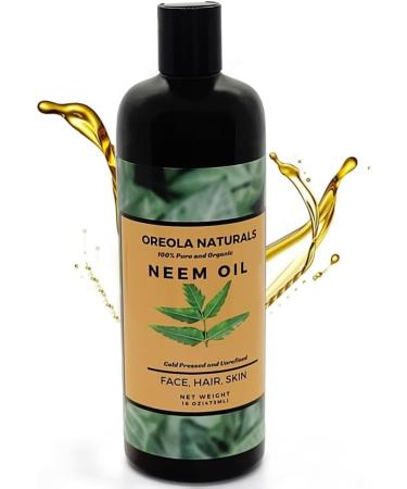 Neem Oil 16 Oz/473ml-100% Pure and Natural Cold-Pressed and Unrefined by Oreola Naturals. - Buy Online on GoSupps.com