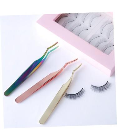 2PCS Curved Tip False Eyelash Tweezers & Eyebrow Clip - Miss Eyelash Curler Tools for Lash Extensions - Steel Eyelash Applicator - International Shipping Available - Buy Online on GoSupps.com