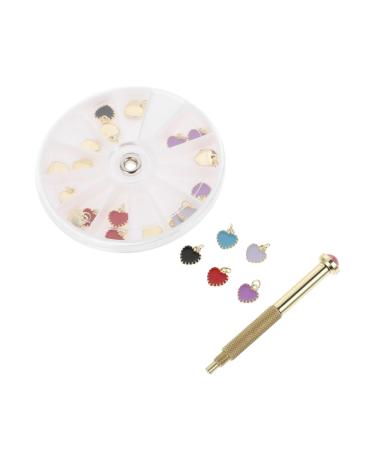 1 Set Nail Pendant Hole Punch Nail Kits Piercing Kit Dangle Nail Art Charms Nail Art Accessories Glitter Decor Nail Piercing Tool Nail Piercing Pendant Kit Nail Jewelry Pendant PLAFOPE 8x8cm Colorful