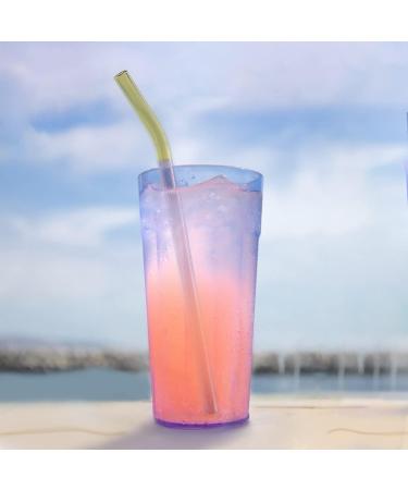 HeykirHome 6-Pack Reusable Glass Straws 8.5'' Double Colors - Straight and Bent Set with Cleaning Brushes - Ideal for Smoothies, Tea, Juice - Buy Online on GoSupps.com