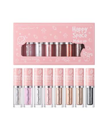Highly Pigmented Liquid Glitter Eyeshadow Set - Multi-Dimensional Sparkle Finish for Mesmerizing Eyes Glittery Finish Long Lasting Quick Drying Shimmer Eye Glitter Makeup