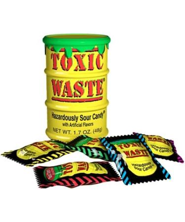 Halloween Trick or Treat Sweets Candy Mix - Toxic Waste Mix of 3 Tubs with Different Flavours of Red Sour Candy Green Sour Candy and Yellow Sour Candy - Buy Online on GoSupps.com