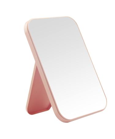 DVHOK 8-Inch Desktop Makeup Mirror  Portable Princess Mirror Table Desk Wall Hanging Dual-Purpose Square Mirror Pink