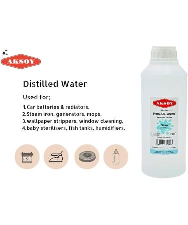 Aksoy Distilled Water - 100% Ultra Pure Water 1.5L - Deionized Water - Demineralized - TDS 000 ppm guaranteed - Buy Online on GoSupps.com