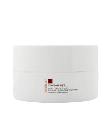 Consult Beaute CAVIAR PEEL Micro-Dose Exfoliating Detox Pads Skin Resurfacing Treatment with Phytic Acid Salicylic Acid for Radiance Facial Polishes for Pores Blemishes Fine Lines - 30 Count