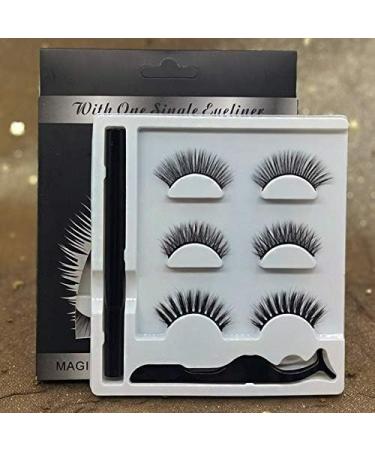  NO GLUE NO MAGNENT 3 Differt Pairs Makeup Magic Eyeliner Lashes Set Tweezer Handmade Natural And Dramatic Look False Eyelashes Eye Lashes Extension (02) - Buy Online on GoSupps.com