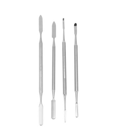 Healeved Spatules en Acier Inoxydable Lot de 4 pour Maquillage et Manucure B tonnets M langeurs pour Estomper Blush Fond de Teint Usage Quotidien Couleur Al atoire