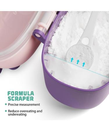 Aolso Baby Milk Powder Dispenser Pot 230g - Purple | Formula Dispenser with Sealed Cover and Spoon | Baby Milk Powder Container - Buy Online on GoSupps.com