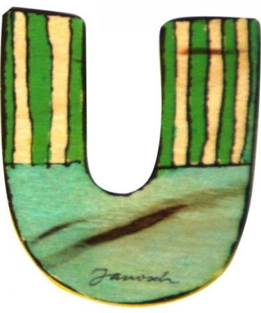 Janosch wooden letter U colour sorted
