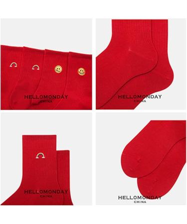 Chinese New Year Red Socks Gift Box | 2 Pairs of Men's and Women's Cotton Sports Socks | Size 37-43 | Red Envelope Packaging - Buy Online on GoSupps.com