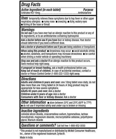 HealthA2Z Allergy Relief | 300 Tablets Cetirizine 10mg | All Day Indoor & Outdoor Allergy Relief - Buy Online on GoSupps.com