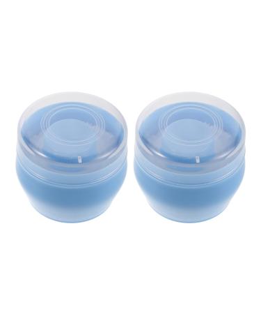 ibasenice Lot de 2 Bo tes Poudre avec Houppette Douce Bleue Pot de Poudre Portable Format Voyage B b L ger et S curis pour Soins Corporels et D placements