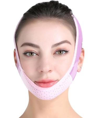 Face Belts Double Chin Reducer V Line Facial Mask Face Lifting Tape Soft Chin Strap for Women Restore Skin Elasticity Purple - Buy Online on GoSupps.com