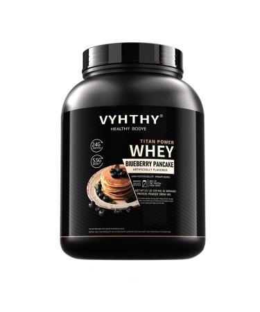 VYHTHY Blueberry Pancake Flavored Whey Protein Powder 24g Protein per Serving Fast-Absorbing Concentrated whey Protein Low Sugar Gluten-Free Natural Flavor 3.5lbs(56oz)