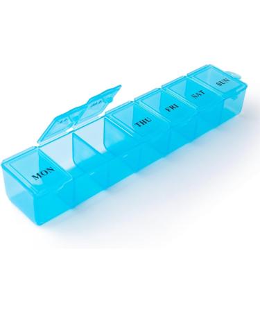 Pill Organiser Pill Box 7 Day. Mon-Sun. 1 Times a Day Weekly Medicine Storage Box. Strong Box. Blue - Buy Online on GoSupps.com