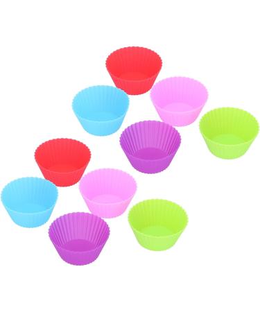 Cake Mold 10Pcs Silicone Muffin Cup Resuable Food Grade Cake Mold Cupcake Liners for Bakery Home - Buy Online on GoSupps.com