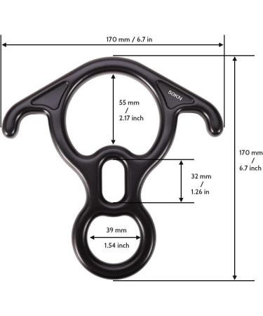 Paliston Figure 8 Descender - 50kN Climbing Rescue Terminal for Rappelling - 2pcs Black - Buy Online on GoSupps.com