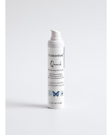 Quench Moisturizing Day Cream 1.7 oz aloe leaf juice multi-molecular weight hyaluronic acid Bisabolol rowanberry jojoba watercress and berry extracts silky texture fast absorbing hydrating - Buy Online on GoSupps.com