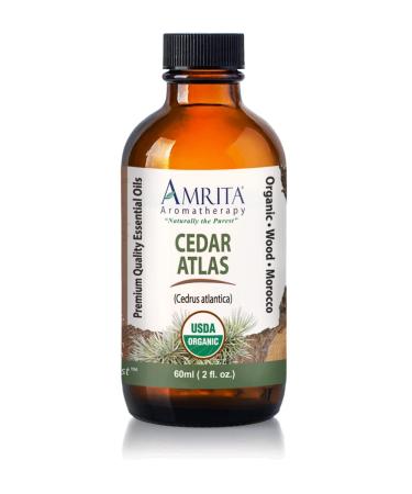 Organic Cedar Atlas Essential Oil 100% Pure Undiluted Cedrus atlantica Therapeutic Grade Premium Quality Aromatherapy Oil Tested & Verified 60ML 2 Fl Oz (Pack of 1)