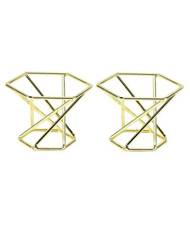 Lurrose Egg Powder Puff Display Stand Sponge Makeup Blender Holder for Home Travel 2pcs Golden