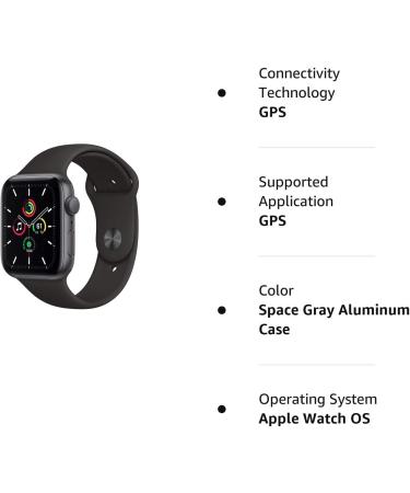 Apple Watch SE (GPS) 40mm - Space Gray Aluminum Case with Black Sport Band (Renewed) - Buy Online on GoSupps.com