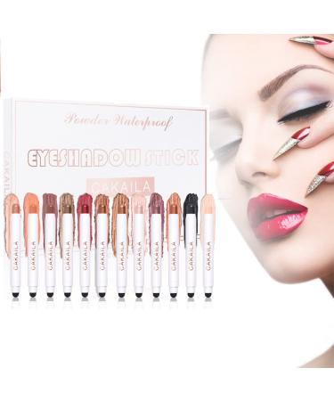12 Colors Eyeshadow Pen Set - Waterproof Matte & Pearl Tart Long-Lasting Crayon for Stunning Eyes - Buy Online on GoSupps.com