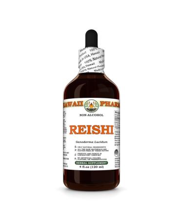 Reishi (Ganoderma Lucidum) Dry Whole Mushroom Glycerite Made in Hawaii Organic Raw Materials All Natural Vegan Lab Tested Alcohol-Free Liquid Extract - 4 fl.oz 4 Fl Oz (Pack of 1)