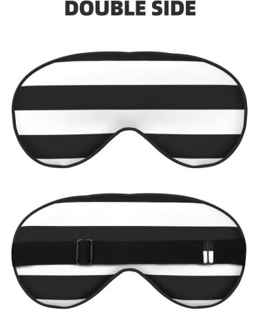 SSIMOO Black White Stripes Sleep Mask | Adjustable & Breathable Eye Mask for Ultimate Comfort - Buy Online on GoSupps.com