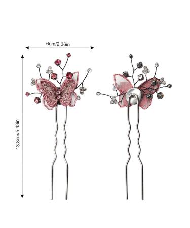 Derbway 3D Butterfly Hairpin - Vintage U-Shaped Bridal Hair Stick for Weddings & Proms - Buy Online on GoSupps.com