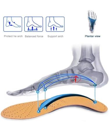 Buy CSCDD Leather Orthotic Insoles for Flat Feet Support - Comfort for Men & Women (Size 45-46) - International Shipping Available - Buy Online on GoSupps.com