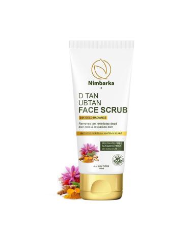 BEMT D-Tan Ubtan Face Scrub 100ml 24K Gold Glow Exfoliating & Brightening Removes Impurities Unclogs Pores Sulfate & Paraben-Free Neem Infused Suitable for All Skin Types