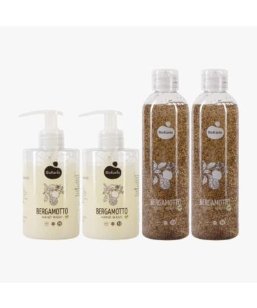 BioKares Vegan Body & Hand Scrub Pack 2 x 350 ml + Sapone Mani 2 x 300 ml - Buy Online on GoSupps.com