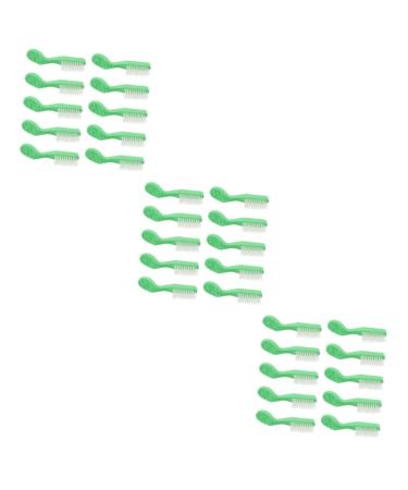 Lurrose 30 STK prison toothbrush tooth cleaning brush toothbrush with soft bristle cleaning of toothing clamp toothbrush short toothbrush plastic mini accessories travel greenx3stk 1 piece (1 Pack)