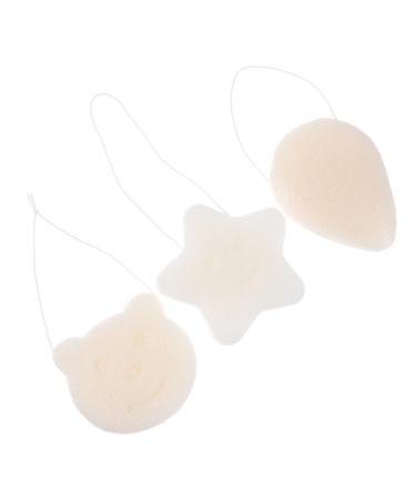 balacoo 3pcs Body Cleaning Sponge Facial Sponges for Face Cute Body Sponge Face Sponges for Face Sponge for Washing Face Natural Cleaning Puff Bath Sponges Bath Ball Newborn Aldult White 8x8x2cm