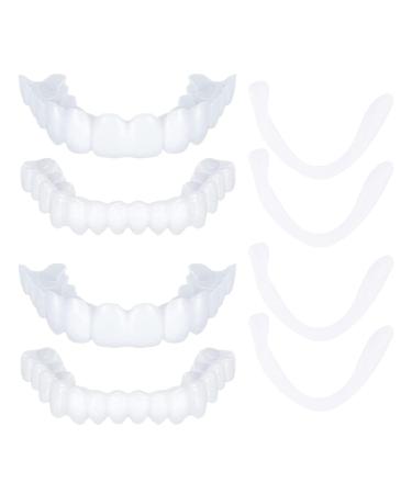 WTTFC 2 couples Detier provisoire lightening dentures dentures for plug in at the top and below cosmetic veneers teeth set for teeth for plug in veneers for men women false teeth