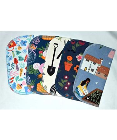 1 Ply Printed Flannel Little Wipes 8x8 Inches Set of 5 Gardening Love