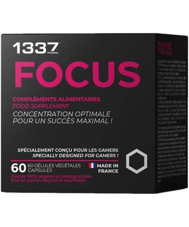 1337 Focus Gaming Supplement Memory & Concentration Cure 1 Month / 60 Capsules (2/d) Made in France - Buy Online on GoSupps.com