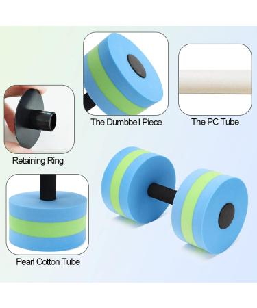 OSMOFUZE Aquatic Exercise Dumbbells - Set of 2 for Water Aerobics and Pool Fitness | Blue-Green Dumbbells - Buy Online on GoSupps.com