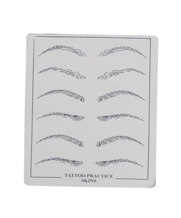 Beatifufu Realistic Eyebrow Training Skin 6 Pieces Double Sided For Microblading Training Artistic Development