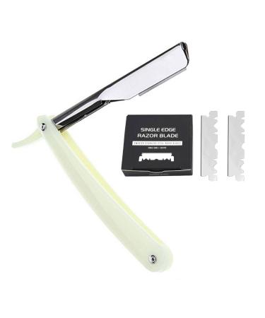 Yiida razor - professional razor blade set with a straight edge |Ficklap (fold -in blades |Salon barber stainless steel manual beard shaver cutter (black) white