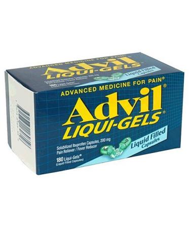 Advil Liqui-Gels (180 Count) Pain Reliever / Fever Reducer Liquid Filled Capsule, 200mg Ibuprofen, Temporary Pain Relief