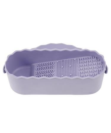 Hemoton 3 1 Makeup Brush Cleaning Box Cosmetic Brush Cleaning Mat Makeup Brush Cleaning Cup Makeup Brush Cleaner Bowl Makeup Brush Cleaning Tool Cosmetic Brush Cleaner Lavender