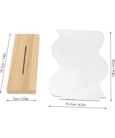 Delicate Irregular Acrylic Makeup Mirror Aesthetic Desktop Mirror with Durable Wooden Base for Men Women Portable Lightweight Cosmetic Mirror for Home Bathroom Travel - Buy Online on GoSupps.com