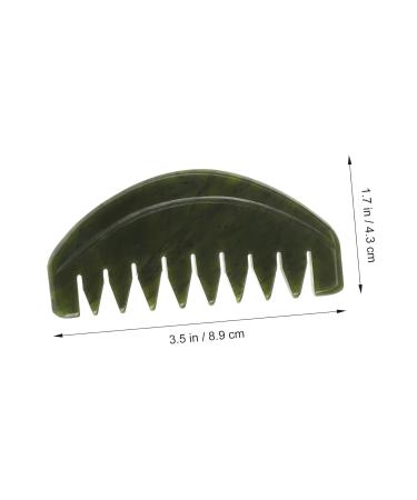 Magiclulu 2 Pool Sace Jade Krame Head Massager - Wooden Wide Tooth Gua Sha Hair Stimulator for Ladies | Natural Jade Scratch Board - Buy Online on GoSupps.com